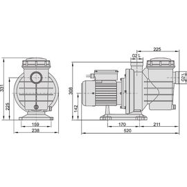 Насос AquaViva LX SWIM035M (220V, пф, 6m3/h*8m, 0.55kW, 0.75 HP) 